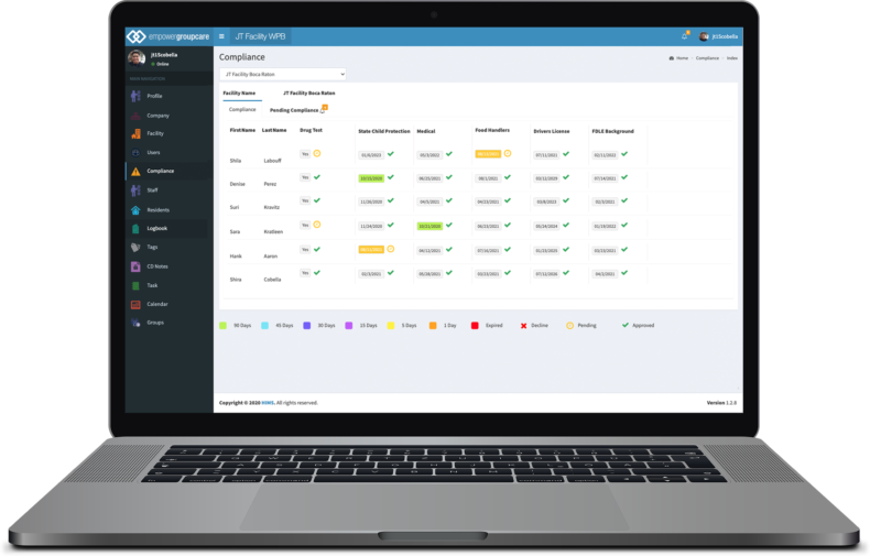 screenshot of Empower Group Care